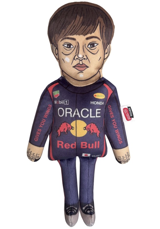 Yuki Tsunoda doll, Formula racer doll, Celebrity plush doll, Red Bull doll