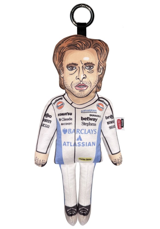 Carlos Sainz Jr. keyring, celebrity textile keychain
