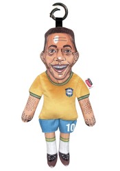 Pelé keyring, footballer star keychain, textile keyring
