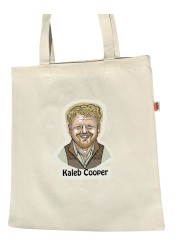 Kaleb Cooper textile tote bag, market bag, printed tote