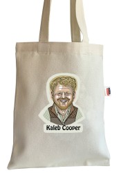 Kaleb Cooper textile tote bag, market bag, printed tote