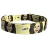 Kamala dog collar, quick release collar, safety textile collar, yellow dog collar, printed political dog collar